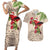 Christmas Hawaii with I'iwi Bird Couples Matching Short Sleeve Bodycon Dress and Hawaiian Shirt Aloha Mele Kalikimaka - Beige Art