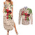 Christmas Hawaii with I'iwi Bird Couples Matching Summer Maxi Dress and Long Sleeve Button Shirt Aloha Mele Kalikimaka - Beige Art