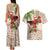 Christmas Hawaii with I'iwi Bird Couples Matching Tank Maxi Dress and Hawaiian Shirt Aloha Mele Kalikimaka - Beige Art