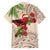 Christmas Hawaii with I'iwi Bird Family Matching Off Shoulder Maxi Dress and Hawaiian Shirt Aloha Mele Kalikimaka - Beige Art