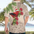 Christmas Hawaii with I'iwi Bird Hawaiian Shirt Aloha Mele Kalikimaka - Beige Art