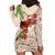 Christmas Hawaii with I'iwi Bird Hoodie Dress Aloha Mele Kalikimaka - Beige Art