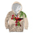 Christmas Hawaii with I'iwi Bird Kid Hoodie Aloha Mele Kalikimaka - Beige Art