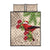 Christmas Hawaii with I'iwi Bird Quilt Bed Set Aloha Mele Kalikimaka - Beige Art