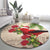 Christmas Hawaii with I'iwi Bird Round Carpet Aloha Mele Kalikimaka - Beige Art