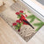 Christmas Hawaii with I'iwi Bird Rubber Doormat Aloha Mele Kalikimaka - Beige Art