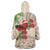 Christmas Hawaii with I'iwi Bird Wearable Blanket Hoodie Aloha Mele Kalikimaka - Beige Art