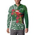 Christmas Hawaii with I'iwi Bird Button Sweatshirt Aloha Mele Kalikimaka - Green Art