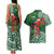 Christmas Hawaii with I'iwi Bird Couples Matching Tank Maxi Dress and Hawaiian Shirt Aloha Mele Kalikimaka - Green Art