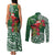 Christmas Hawaii with I'iwi Bird Couples Matching Tank Maxi Dress and Long Sleeve Button Shirt Aloha Mele Kalikimaka - Green Art