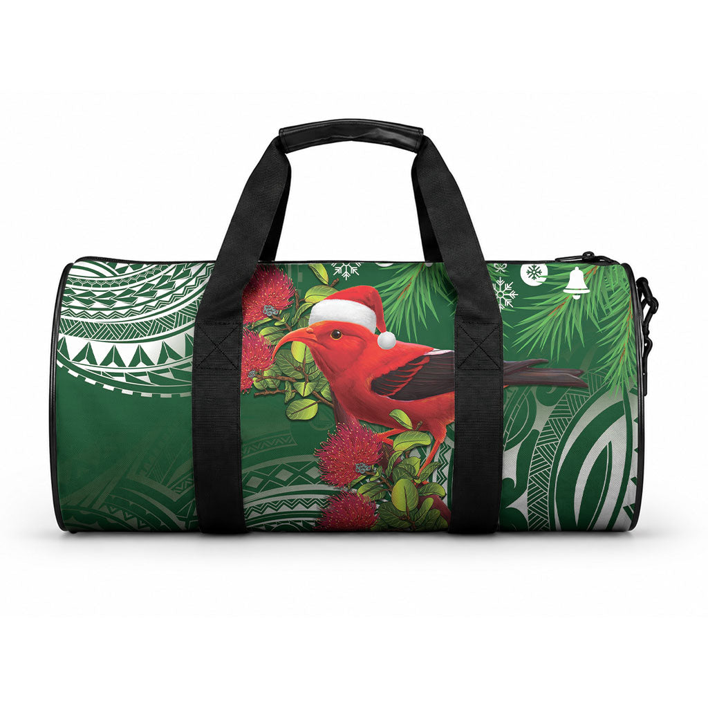 Christmas Hawaii with I'iwi Bird Duffle Bag Aloha Mele Kalikimaka - Green Art LT9 One size Green - Polynesian Pride