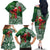 Christmas Hawaii with I'iwi Bird Family Matching Off The Shoulder Long Sleeve Dress and Hawaiian Shirt Aloha Mele Kalikimaka - Green Art