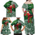 Christmas Hawaii with I'iwi Bird Family Matching Off Shoulder Maxi Dress and Hawaiian Shirt Aloha Mele Kalikimaka - Green Art