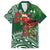 Christmas Hawaii with I'iwi Bird Family Matching Off Shoulder Maxi Dress and Hawaiian Shirt Aloha Mele Kalikimaka - Green Art