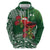 Christmas Hawaii with I'iwi Bird Hoodie Aloha Mele Kalikimaka - Green Art