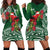 Christmas Hawaii with I'iwi Bird Hoodie Dress Aloha Mele Kalikimaka - Green Art