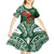 Christmas Hawaii with I'iwi Bird Kid Short Sleeve Dress Aloha Mele Kalikimaka - Green Art