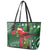 Christmas Hawaii with I'iwi Bird Leather Tote Bag Aloha Mele Kalikimaka - Green Art