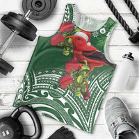 Christmas Hawaii with I'iwi Bird Men Tank Top Aloha Mele Kalikimaka - Green Art LT9 - Polynesian Pride