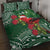 Christmas Hawaii with I'iwi Bird Quilt Bed Set Aloha Mele Kalikimaka - Green Art