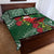 Christmas Hawaii with I'iwi Bird Quilt Bed Set Aloha Mele Kalikimaka - Green Art