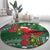 Christmas Hawaii with I'iwi Bird Round Carpet Aloha Mele Kalikimaka - Green Art