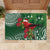 Christmas Hawaii with I'iwi Bird Rubber Doormat Aloha Mele Kalikimaka - Green Art