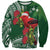 Christmas Hawaii with I'iwi Bird Sweatshirt Aloha Mele Kalikimaka - Green Art