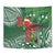 Christmas Hawaii with I'iwi Bird Tapestry Aloha Mele Kalikimaka - Green Art