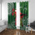 Christmas Hawaii with I'iwi Bird Window Curtain Aloha Mele Kalikimaka - Green Art