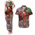 Christmas Hawaii with I'iwi Bird Couples Matching Tank Maxi Dress and Hawaiian Shirt Aloha Mele Kalikimaka - Oxblood Art