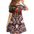 Christmas Hawaii with I'iwi Bird Family Matching Off Shoulder Short Dress and Hawaiian Shirt Aloha Mele Kalikimaka - Oxblood Art