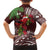 Christmas Hawaii with I'iwi Bird Family Matching Short Sleeve Bodycon Dress and Hawaiian Shirt Aloha Mele Kalikimaka - Oxblood Art