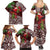 Christmas Hawaii with I'iwi Bird Family Matching Summer Maxi Dress and Hawaiian Shirt Aloha Mele Kalikimaka - Oxblood Art