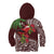 Christmas Hawaii with I'iwi Bird Kid Hoodie Aloha Mele Kalikimaka - Oxblood Art