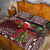 Christmas Hawaii with I'iwi Bird Quilt Bed Set Aloha Mele Kalikimaka - Oxblood Art