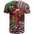 Christmas Hawaii with I'iwi Bird T Shirt Aloha Mele Kalikimaka - Oxblood Art