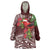 Christmas Hawaii with I'iwi Bird Wearable Blanket Hoodie Aloha Mele Kalikimaka - Oxblood Art