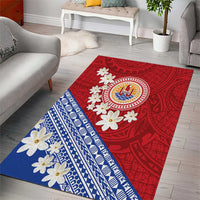 French Polynesia Area Rug Tahitian Tiare Flowers Tribal LT9 - Polynesian Pride