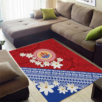 French Polynesia Area Rug Tahitian Tiare Flowers Tribal LT9 - Polynesian Pride