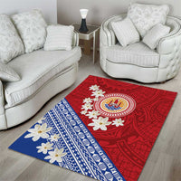 French Polynesia Area Rug Tahitian Tiare Flowers Tribal LT9 - Polynesian Pride