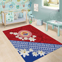French Polynesia Area Rug Tahitian Tiare Flowers Tribal LT9 - Polynesian Pride
