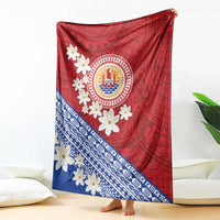 French Polynesia Blanket Tahitian Tiare Flowers Tribal LT9 - Polynesian Pride