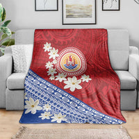 French Polynesia Blanket Tahitian Tiare Flowers Tribal LT9 - Polynesian Pride