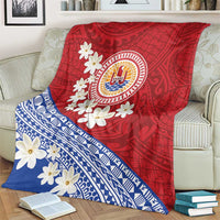 French Polynesia Blanket Tahitian Tiare Flowers Tribal LT9 - Polynesian Pride