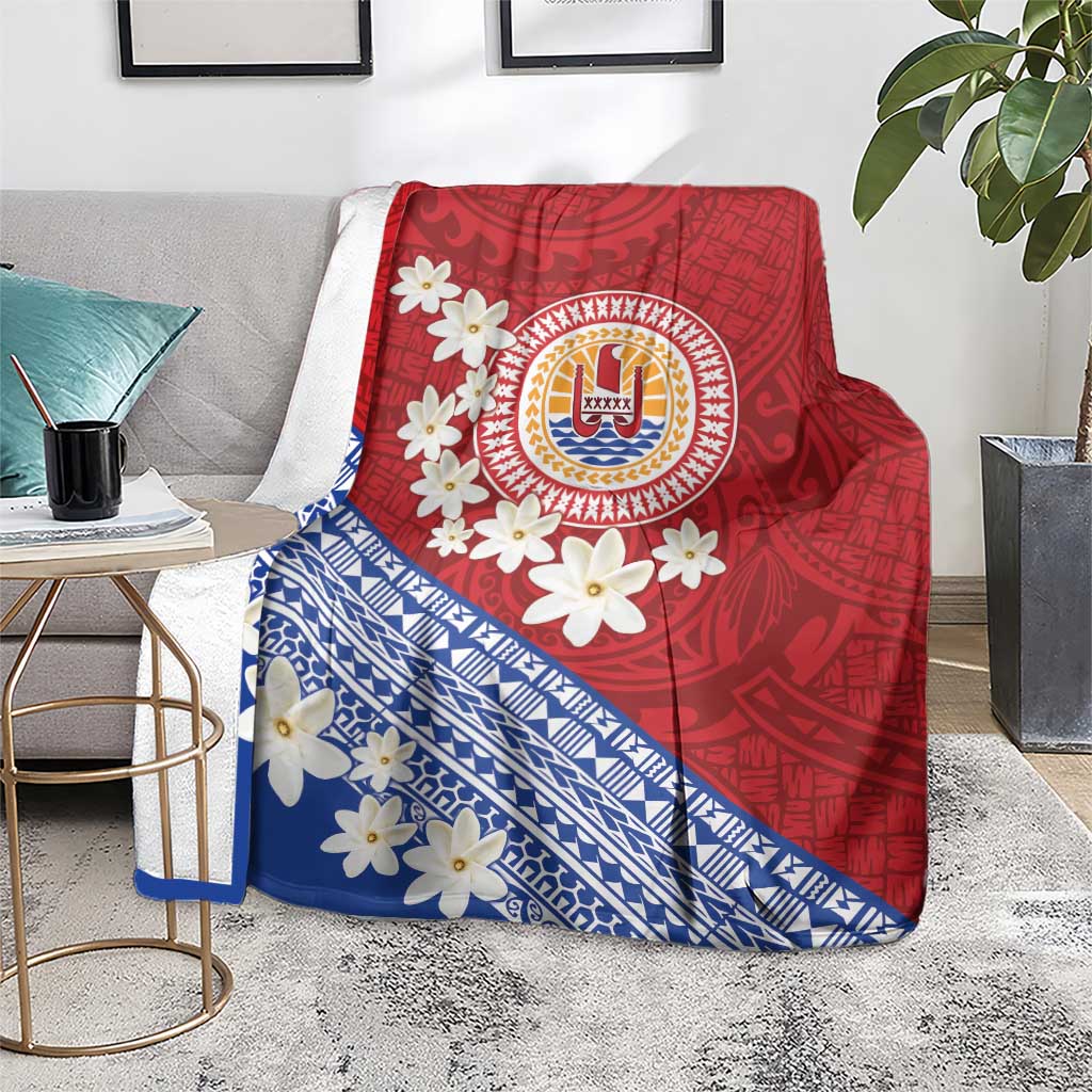 French Polynesia Blanket Tahitian Tiare Flowers Tribal LT9 - Polynesian Pride
