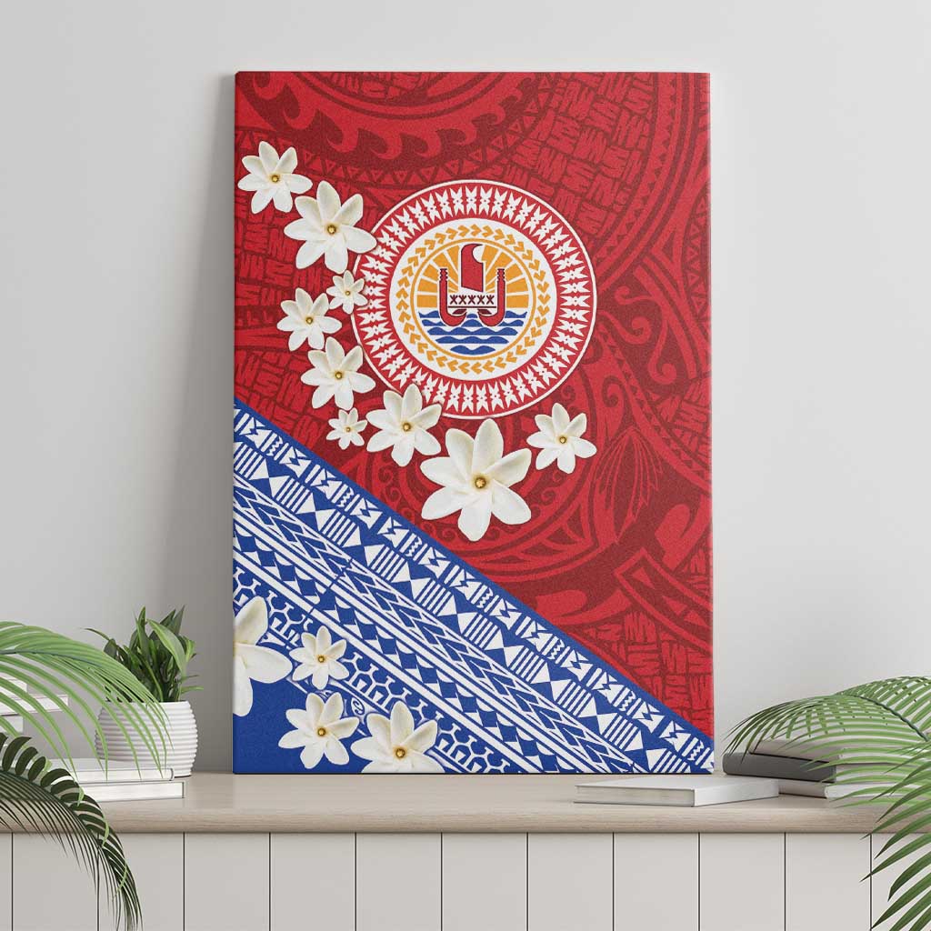 French Polynesia Canvas Wall Art Tahitian Tiare Flowers Tribal LT9 - Polynesian Pride