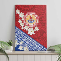 French Polynesia Canvas Wall Art Tahitian Tiare Flowers Tribal LT9 - Polynesian Pride