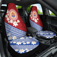 French Polynesia Car Seat Cover Tahitian Tiare Flowers Tribal LT9 One Size Red - Polynesian Pride