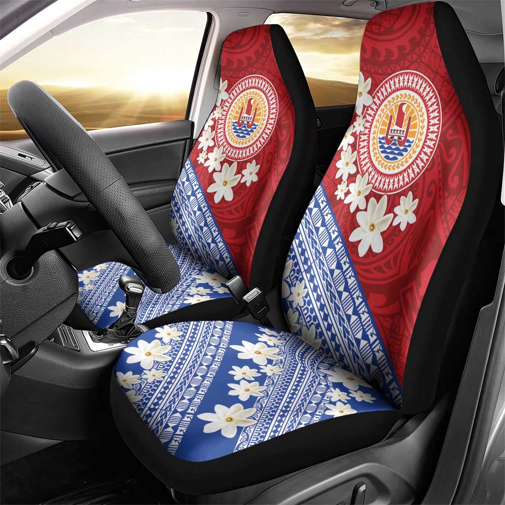 French Polynesia Car Seat Cover Tahitian Tiare Flowers Tribal LT9 - Polynesian Pride